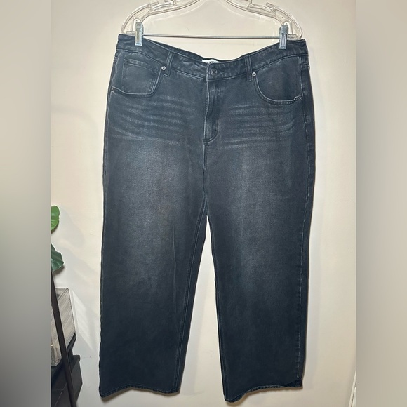 RSQ Classic Charcoal Low Rise Loose Straight Wide Leg Denim Jeans Size 32 - Picture 8 of 16